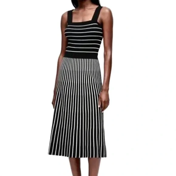 knee length dresses for ladies Cozy Ribbed Knit Midi Dress